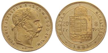 Ungarn 8 Forint 1885 KB - Ferencz Jozsef I.